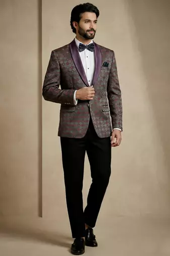 Premium jacquard with satin premium designer festive wear only blazer