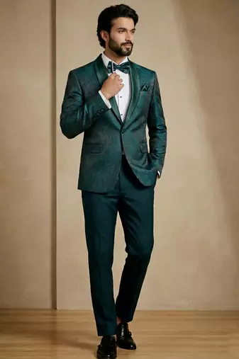 Premium jacquard with satin premium designer festive wear only blazer