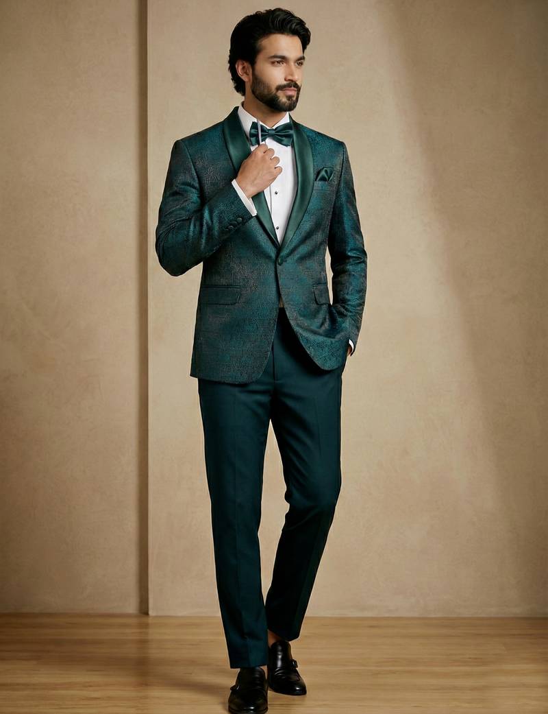 Premium jacquard with satin premium designer festive wear only blazer