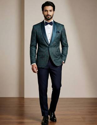 Premium jacquard with satin premium designer festive wear only blazer 1