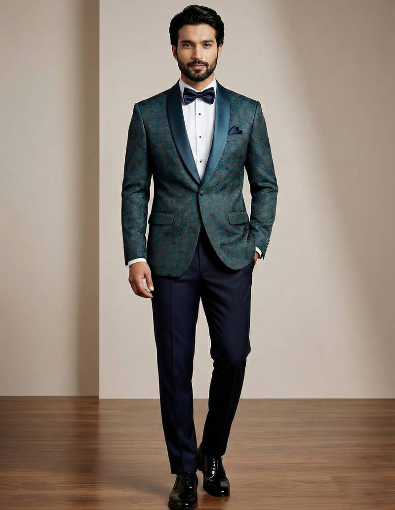Premium jacquard with satin premium designer festive wear only blazer