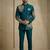 Teal fandy satin silk premium designer festive wear jopdupuri suit set