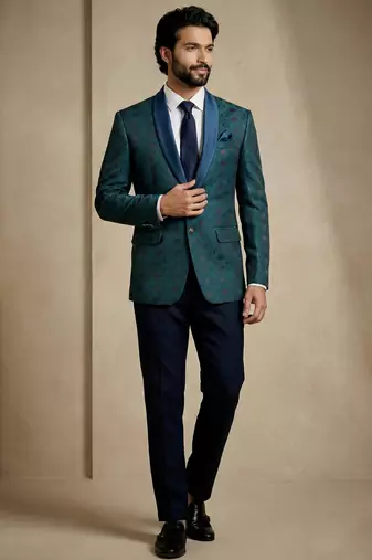 Premium jacquard with satin premium designer festive wear only blazer