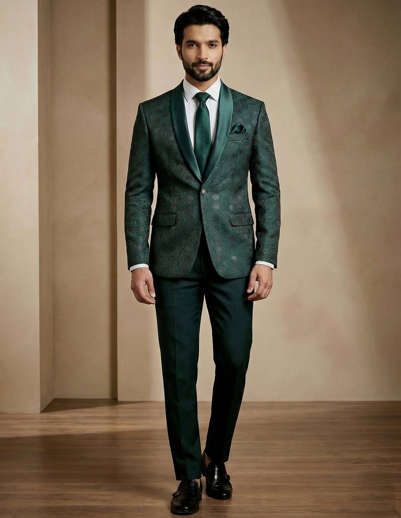Premium jacquard with satin premium designer festive wear only blazer