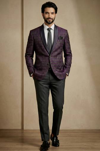 Premium jacquard with satin premium designer festive wear only blazer