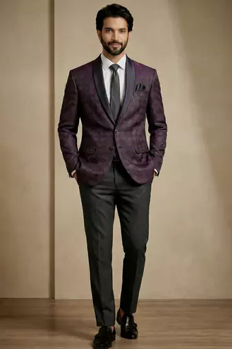 Premium jacquard with satin premium designer festive wear only blazer