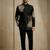 Black fandy satin silk premium designer festive wear jopdupuri suit set