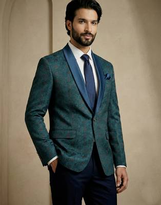 Premium jacquard with satin premium designer festive wear only blazer 2