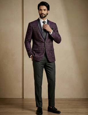 Premium jacquard with satin premium designer festive wear only blazer 2