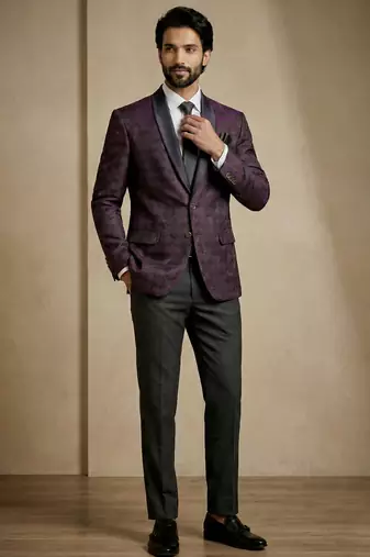 Premium jacquard with satin premium designer festive wear only blazer