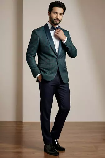Premium jacquard with satin premium designer festive wear only blazer