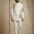 White fandy satin silk premium designer festive wear jopdupuri suit set