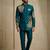 Teal fandy satin silk premium designer festive wear jopdupuri suit set