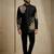 Black fandy satin silk premium designer festive wear jopdupuri suit set