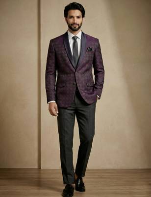 Premium jacquard with satin premium designer festive wear only blazer 3