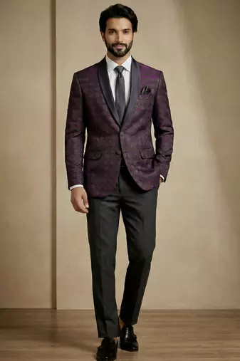 Premium jacquard with satin premium designer festive wear only blazer