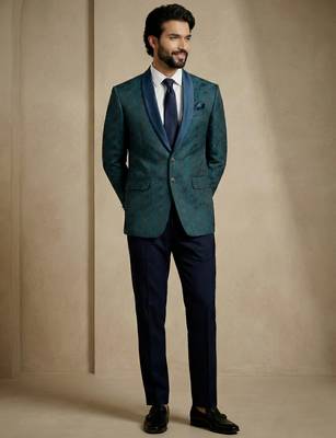 Premium jacquard with satin premium designer festive wear only blazer 3