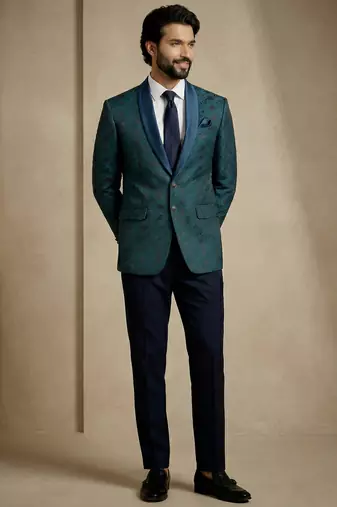 Premium jacquard with satin premium designer festive wear only blazer
