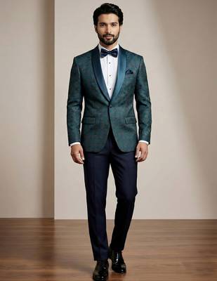 Premium jacquard with satin premium designer festive wear only blazer 3