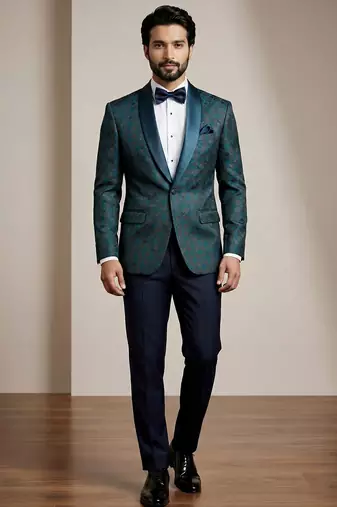 Premium jacquard with satin premium designer festive wear only blazer