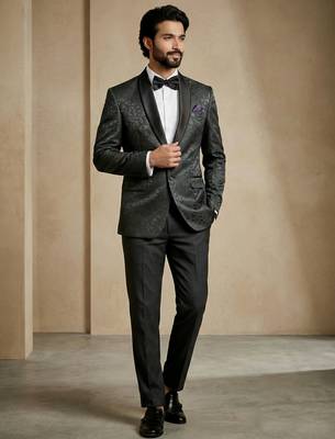 premium jacquard satin designer festive wear blazer for men 3