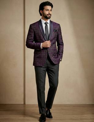 Premium jacquard with satin premium designer festive wear only blazer 4