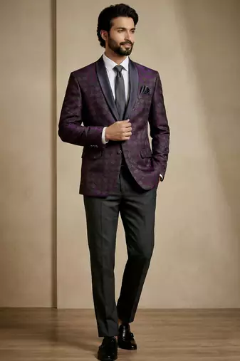 Premium jacquard with satin premium designer festive wear only blazer