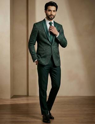 Premium jacquard with satin premium designer festive wear only blazer 4