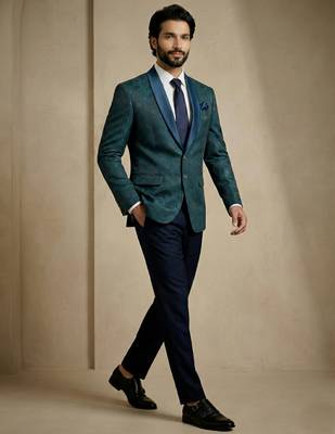 Premium jacquard with satin premium designer festive wear only blazer 4