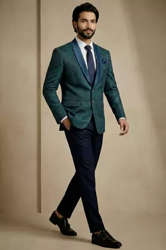 Premium jacquard with satin premium designer festive wear only blazer