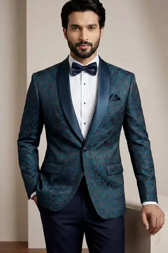 Premium jacquard with satin premium designer festive wear only blazer