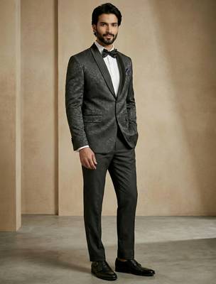 premium jacquard satin designer festive wear blazer for men 4