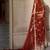 Rust Red Embroidered Tulle Saree With veil