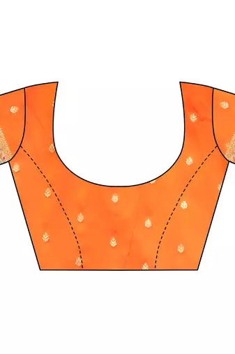 orange paithani saree with traditional woven zari border