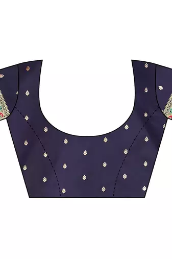 navy blue paithani saree with peacock zari pallu