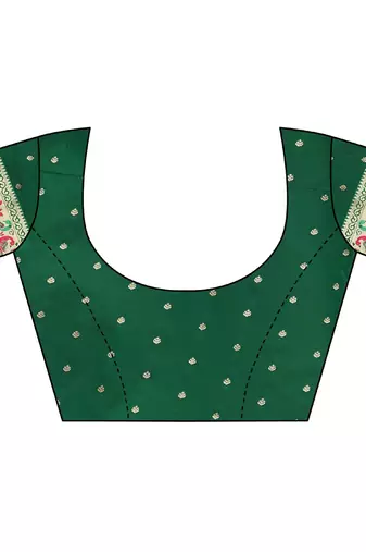 green paithani silk saree with peacock zari pallu