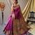 Purple paithani woven design saree and has a zari border blouse piece