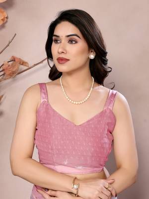 peach floral printed moss silk saree with satin border 4