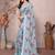 Satin Patta Saree With Beautiful Digital Print In Moss Silk With Blouse