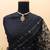 Black Color Thread and Sequence  Embroidery Work  Net Saree