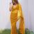 Yellow Color Thread and Sequence  Embroidery Work  Net Saree