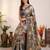 Multi Color Print And Aari ,Real Mirror Work Silk Saree