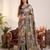 Multi Color Print And Aari ,Real Mirror Work Silk Saree