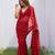 Red Color Thread and Sequence  Embroidery Work  Net Saree