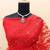 Red Color Thread and Sequence  Embroidery Work  Net Saree