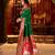 Green cotton silk zari woven saree with contrast blouse piece