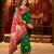 Green cotton silk zari woven saree with contrast blouse piece