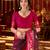 Burgundy cotton silk zari woven saree with contrast blouse piece