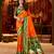 Orange cotton silk zari woven saree with contrast blouse piece