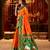 Orange cotton silk zari woven saree with contrast blouse piece